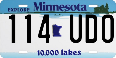MN license plate 114UDO