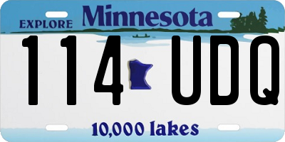 MN license plate 114UDQ