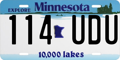 MN license plate 114UDU