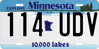 MN license plate 114UDV