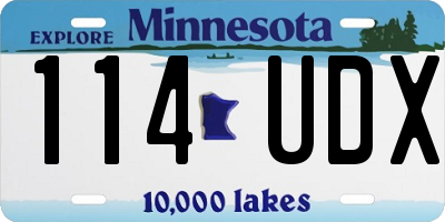 MN license plate 114UDX