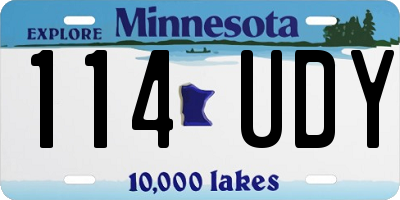 MN license plate 114UDY