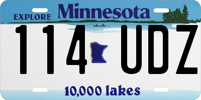 MN license plate 114UDZ