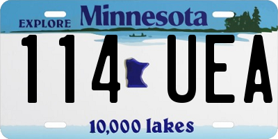MN license plate 114UEA