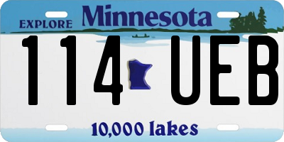 MN license plate 114UEB