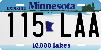 MN license plate 115LAA