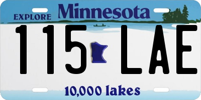 MN license plate 115LAE