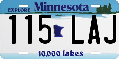 MN license plate 115LAJ
