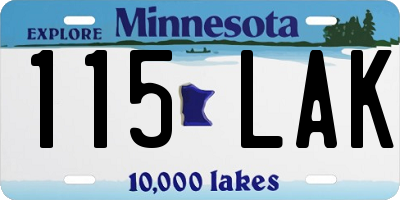 MN license plate 115LAK