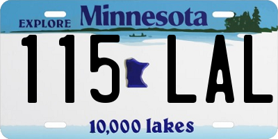 MN license plate 115LAL