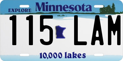 MN license plate 115LAM