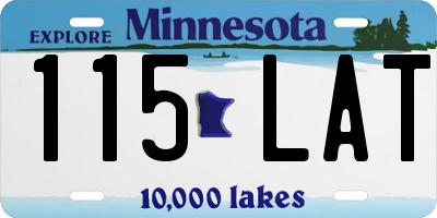 MN license plate 115LAT
