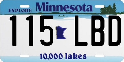 MN license plate 115LBD