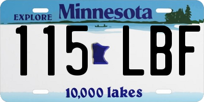 MN license plate 115LBF
