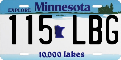 MN license plate 115LBG