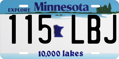 MN license plate 115LBJ