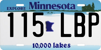 MN license plate 115LBP