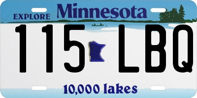 MN license plate 115LBQ