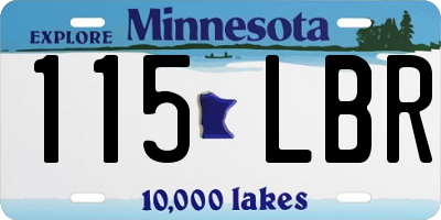 MN license plate 115LBR