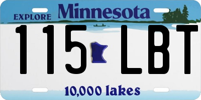 MN license plate 115LBT