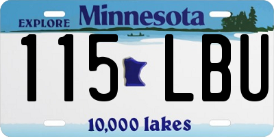 MN license plate 115LBU
