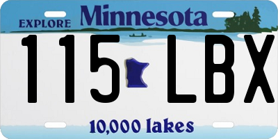 MN license plate 115LBX