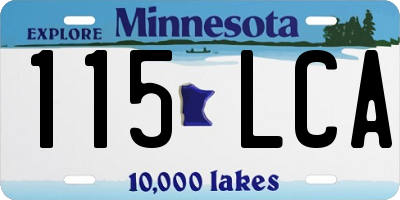 MN license plate 115LCA