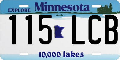 MN license plate 115LCB
