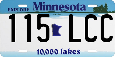 MN license plate 115LCC