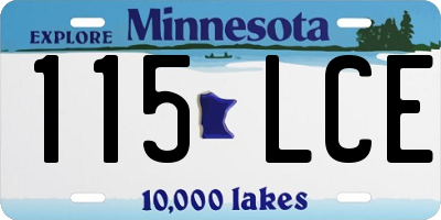 MN license plate 115LCE