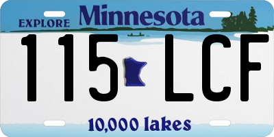 MN license plate 115LCF