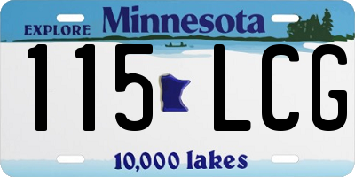 MN license plate 115LCG
