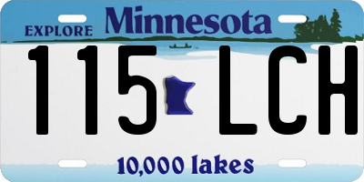 MN license plate 115LCH