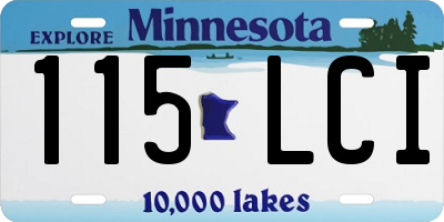 MN license plate 115LCI