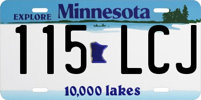 MN license plate 115LCJ
