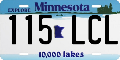MN license plate 115LCL