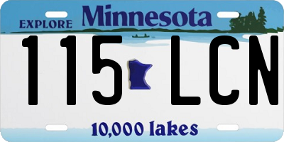 MN license plate 115LCN