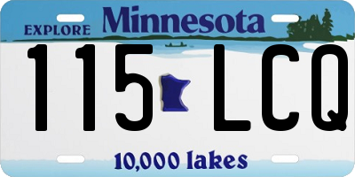 MN license plate 115LCQ