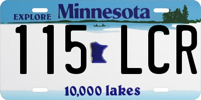 MN license plate 115LCR