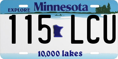 MN license plate 115LCU