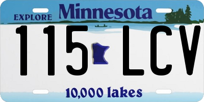 MN license plate 115LCV
