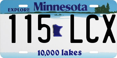 MN license plate 115LCX