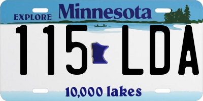 MN license plate 115LDA