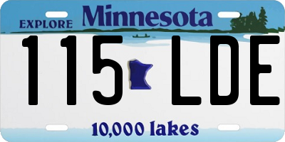 MN license plate 115LDE