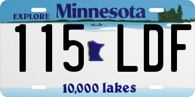 MN license plate 115LDF