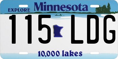 MN license plate 115LDG