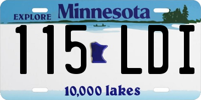 MN license plate 115LDI