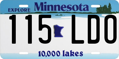 MN license plate 115LDO