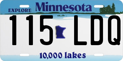 MN license plate 115LDQ