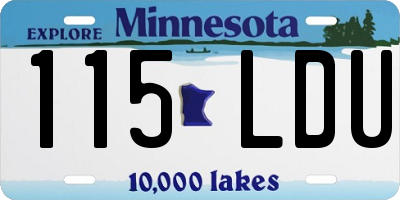 MN license plate 115LDU